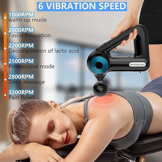 مسدس مساج اصلي متعدد السرعات مزود بـ 9 رأس لتقويه العضلات